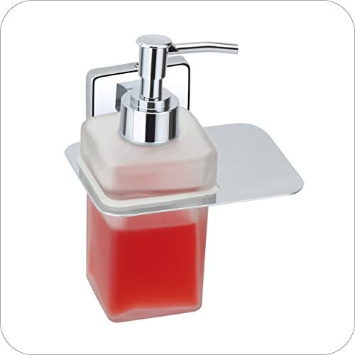 KANJAL Liquid soap Dispenser Holder for Bathroom handwash Dispenser soap Dispenser for wash Basin 38(Chrome Finish,Anti-Rust)(304 Stainless Steel and Glass) - Image 2