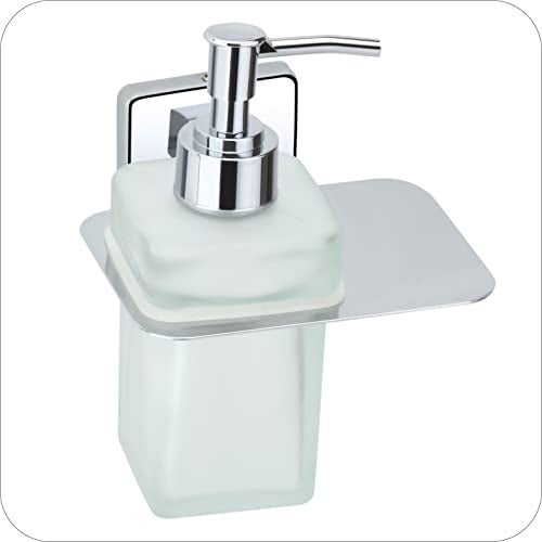 KANJAL Liquid soap Dispenser Holder for Bathroom handwash Dispenser soap Dispenser for wash Basin 38(Chrome Finish,Anti-Rust)(304 Stainless Steel and Glass) - Image 4