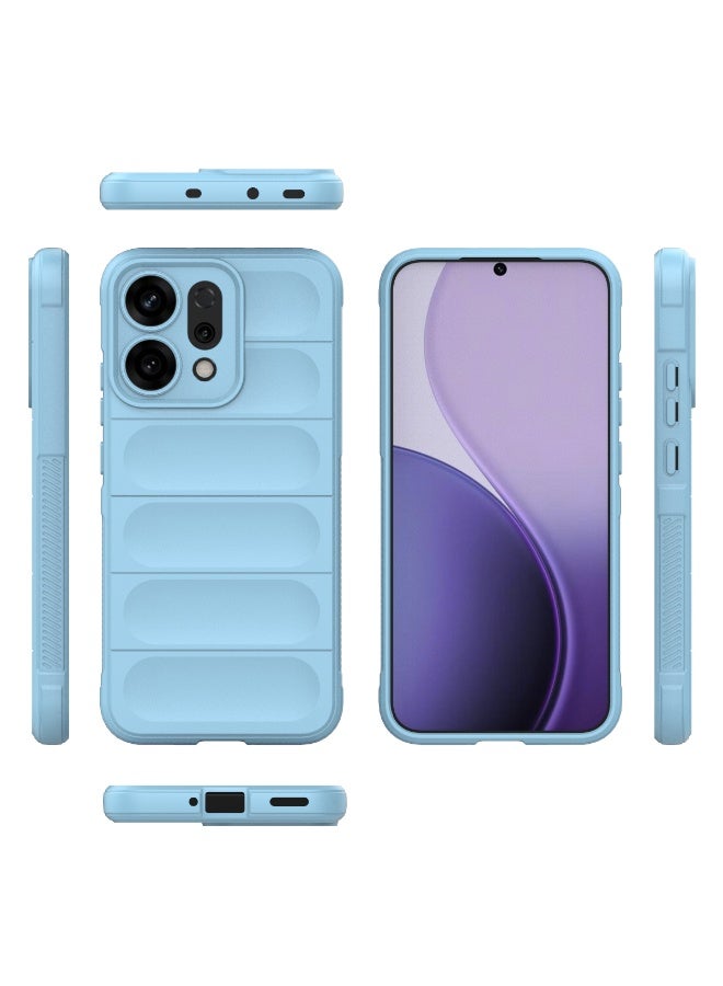 جراب موبايل ماجيك شيلد  سيليكون مضاد للصدمات وحمايه للكاميرا متوافق  Oppo Reno 14 (أزرق فاتح ) - Image 3