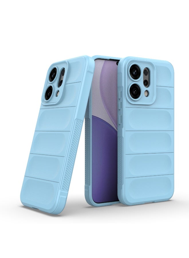 جراب موبايل ماجيك شيلد  سيليكون مضاد للصدمات وحمايه للكاميرا متوافق  Oppo Reno 14 (أزرق فاتح ) - Image 2