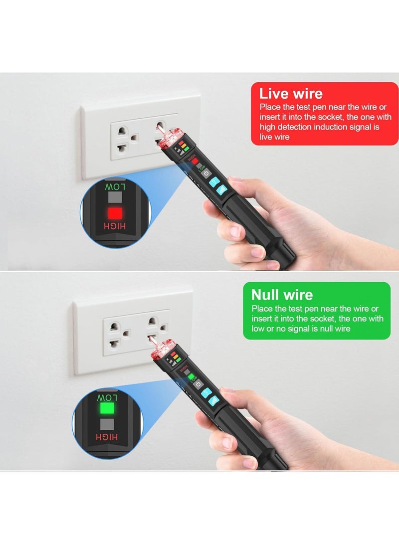 Cobest Voltage Tester, Alert Detector with Sound and Light Alarm, Flashlight, Wire Breakpoint Finder, Portable Non-contact AC Voltage Tester, with Dual Range AC 12V-1000V/48V-1000V - Image 5