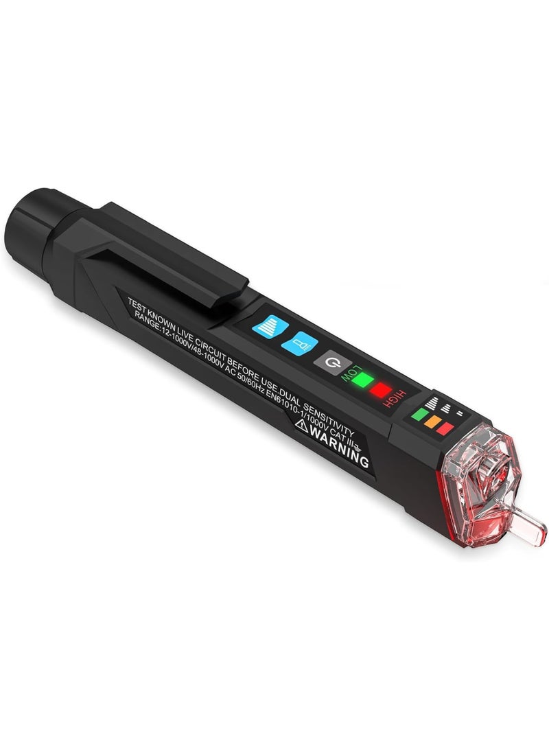 Cobest Voltage Tester, Alert Detector with Sound and Light Alarm, Flashlight, Wire Breakpoint Finder, Portable Non-contact AC Voltage Tester, with Dual Range AC 12V-1000V/48V-1000V - Image 1