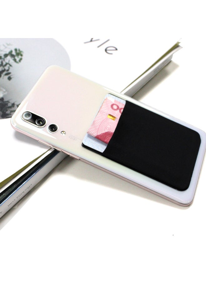 Generic - Spot Lycra Mobile Phone Back Sticker Card Case Elastic Cloth Adhesive Mobile Phone Wallet Credit Card Case-Specifications Support Image Upload:Black - Image 1