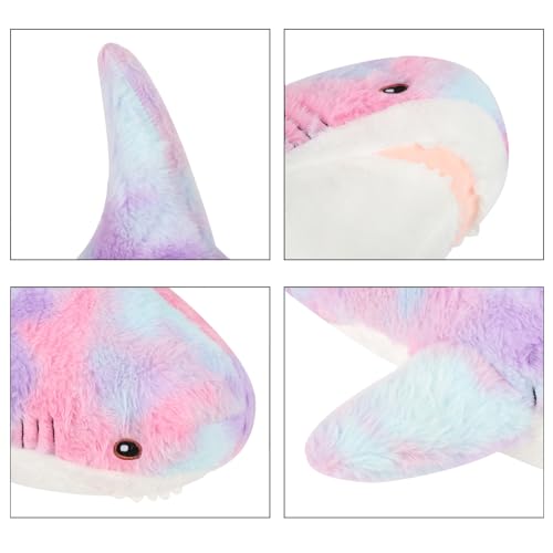MUPI Shark Stuffed Animal Plush 11 Cute Shark Toy Plush Pillows Soft Cotton Sharks Plushies Ocean Sea Animal Doll Gifts for Boys Girls Kids Adults Rainbow - Image 5