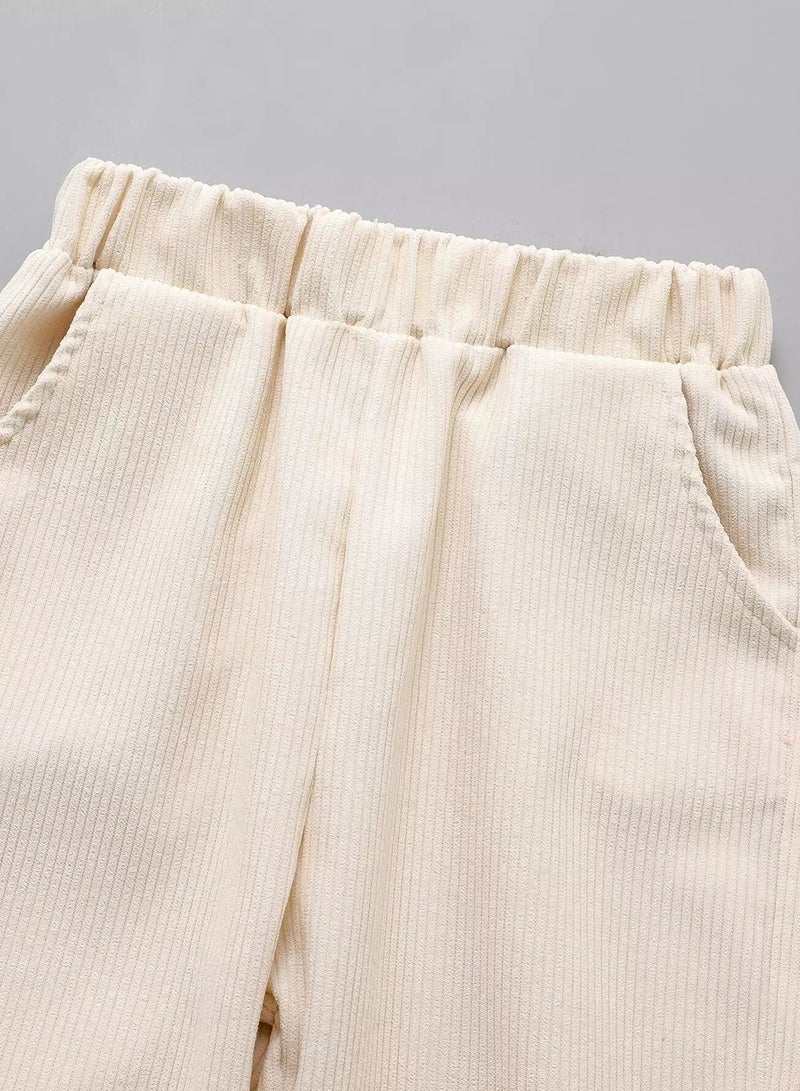 Girls Button Hem Corduroy Pants  - Image 3