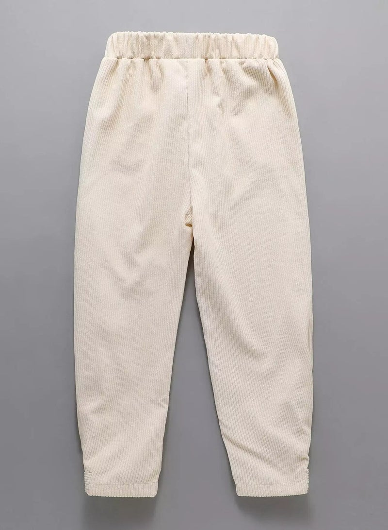 Girls Button Hem Corduroy Pants  - Image 2