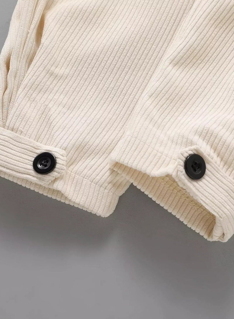 Girls Button Hem Corduroy Pants  - Image 4