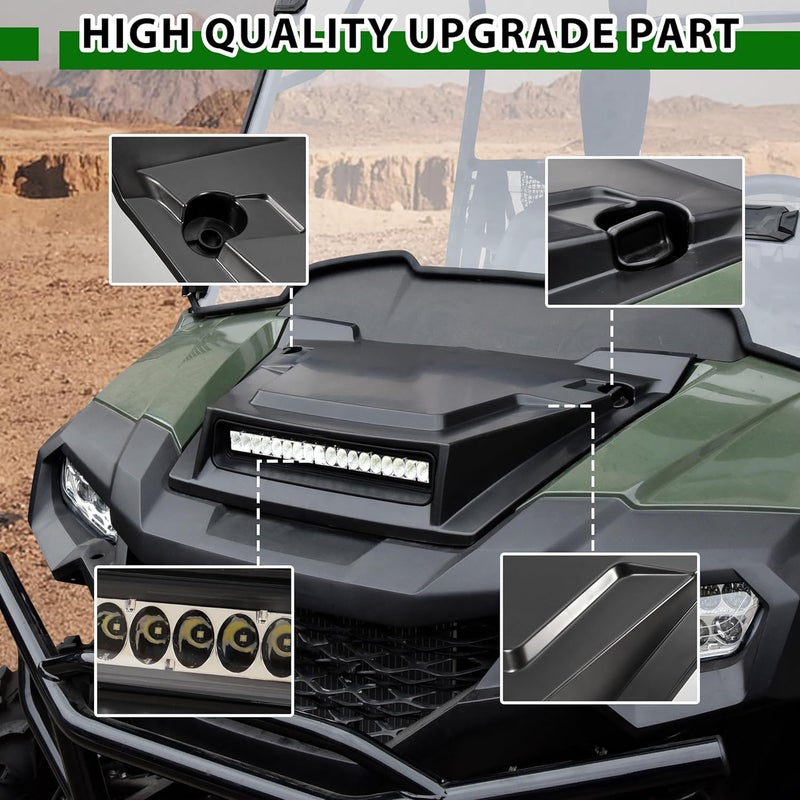 POKIAUTO Hood Scoop with LED Spotlight for Honda Pioneer 700 2P 4P (2014-2024) - Image 5