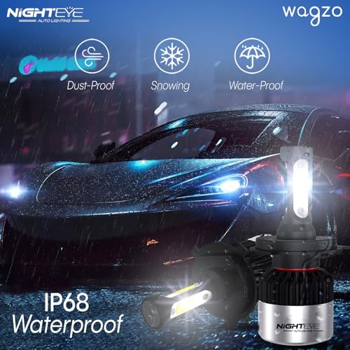 Wagzo WLED-06, Night Eye, H4 Hi/Lo 9000LM 6500K 72 W Led Bulb for Car Headlight Bulbs Auto Conversion Driving Lamp (Cool White Light) (H4) - Image 4