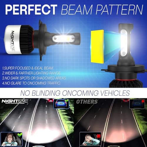 Wagzo WLED-06, Night Eye, H4 Hi/Lo 9000LM 6500K 72 W Led Bulb for Car Headlight Bulbs Auto Conversion Driving Lamp (Cool White Light) (H4) - Image 2