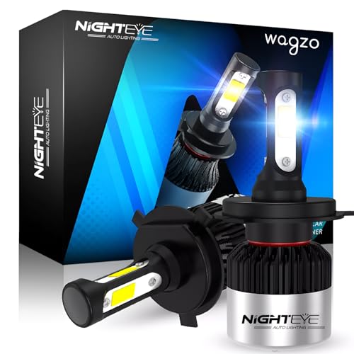 Wagzo WLED-06, Night Eye, H4 Hi/Lo 9000LM 6500K 72 W Led Bulb for Car Headlight Bulbs Auto Conversion Driving Lamp (Cool White Light) (H4) - Image 1