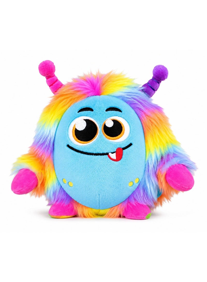 Aspire Books Tiimomo Hooping Monsterious Interactive Plush Toy with 10 Sound Effects & Movement, Rechargeable Sensory Toy for Kids 18M+, Blue/Red Monster - Image 1