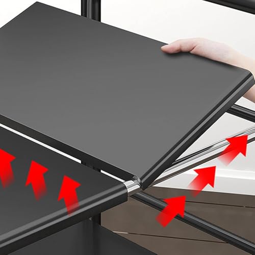 HOOBRO Under Sink Shelf Extendable Storage Stainless Steel and pp Plastic Rack Adjustable Kitchen Organizer (Black-2-Tiers) - Image 4