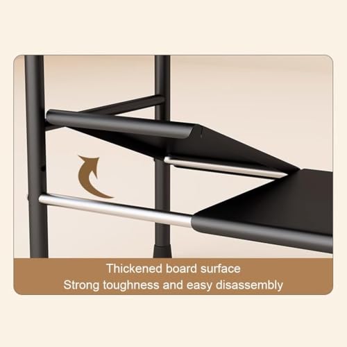 HOOBRO Under Sink Shelf Extendable Storage Stainless Steel and pp Plastic Rack Adjustable Kitchen Organizer (Black-2-Tiers) - Image 3