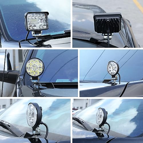 LLKUANG Metal LED Light Pod Metal Hood Mount Bracket Kit,Ditch Hood Light Brackets Fit for Toyota Tundra 2014-2021 - Image 3
