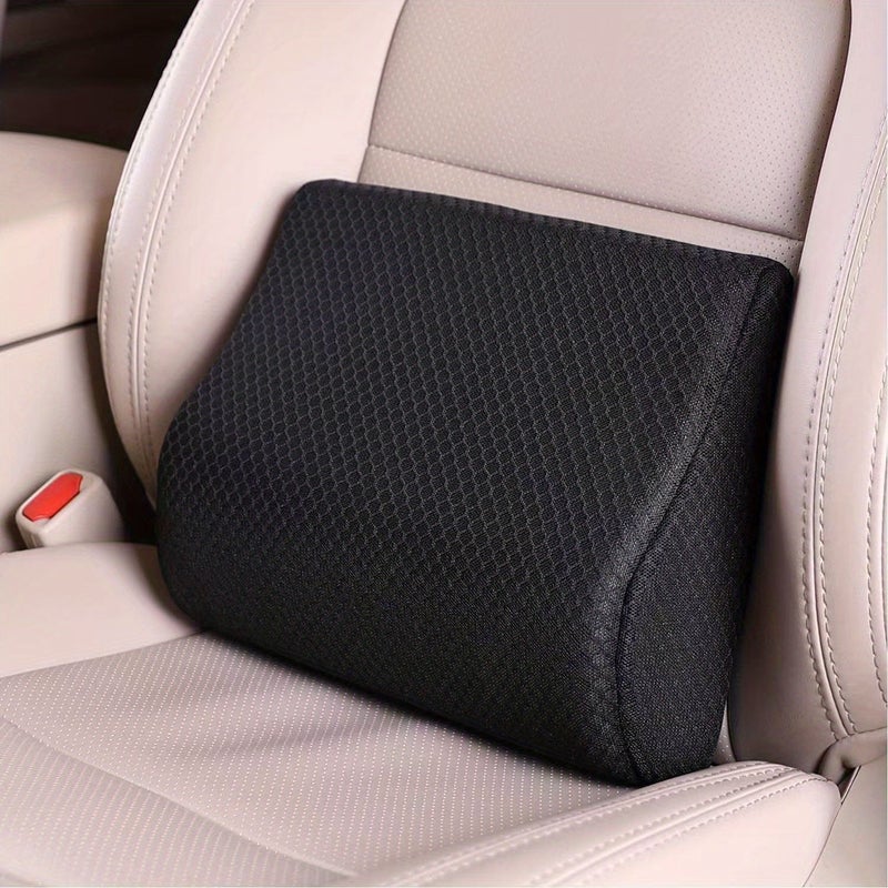 Black Memory Foam Lumbar Support Pillow Car Back Cushion - Image 1