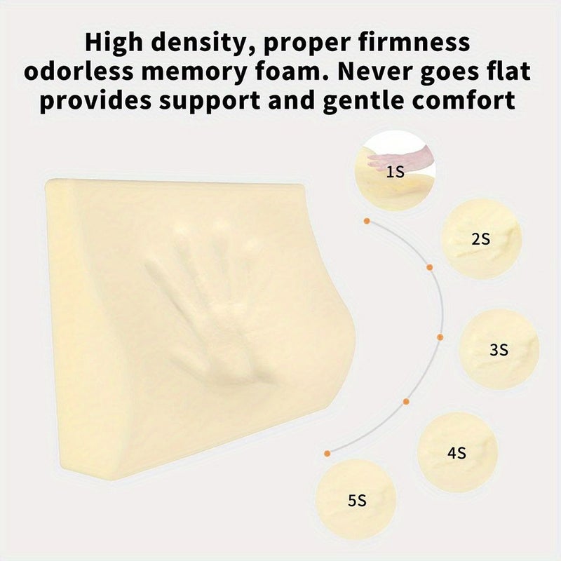 Black Memory Foam Lumbar Support Pillow Car Back Cushion - Image 4