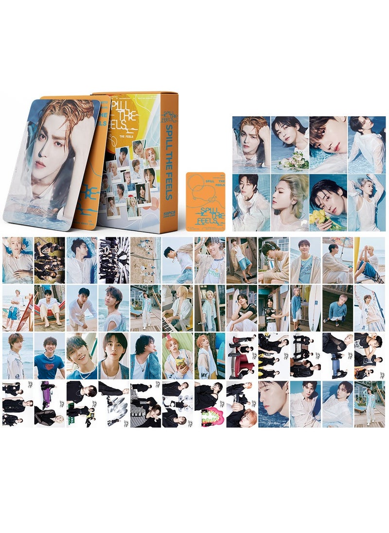 xozgdovg Integrate small card KPOP Korean Wave photo card 55 boxed DIY collection IVE should aid 17 orange card -12th 