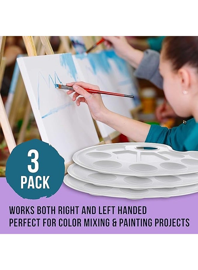 U.S. Art Supply 10-Well Plastic Artist Painting Palette (Pack of 3) - Paint Color Mixing Trays - Kids, Art Students, Classroom, Class Craft Projects, Party Events - Acrylic, Oil, Watercolor, Tempera - Image 5