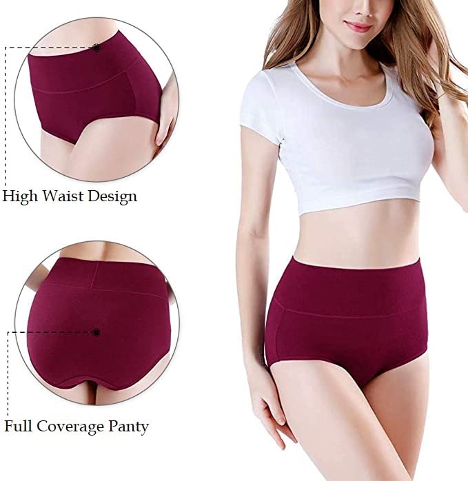 PLUMBURY Women's Cotton High Waist Full Coverage Panty, Size M-XXL (Pack of 3 Panty) - Image 4
