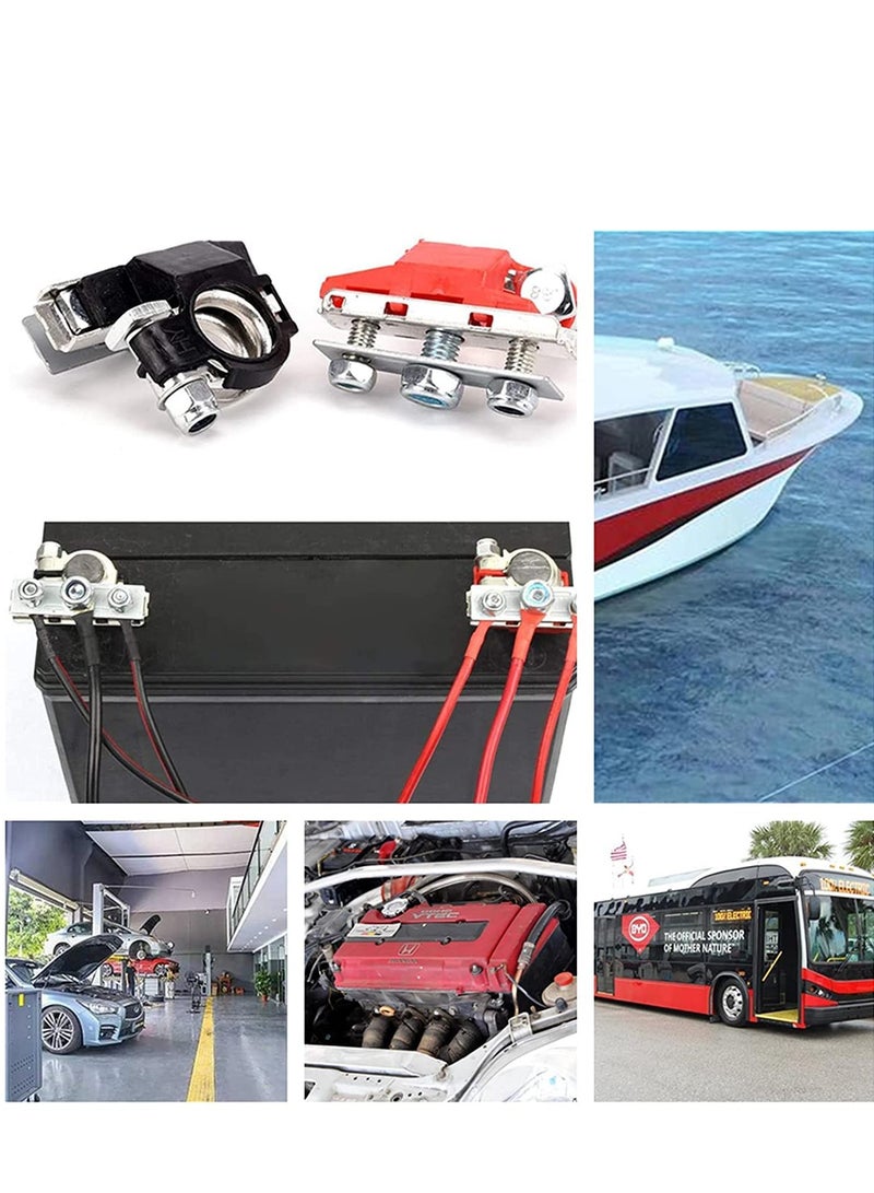 Zikra Battery Terminal Connectors, Quick Release Car, Top Post 2pcs Clamps -12V 3-Way, Leisure Caravan, Motorhome Pair, Positive and Negative - Image 3