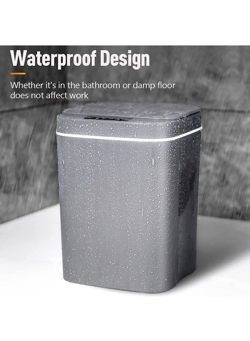 Intelligent Trash Can Automatic Sensor Dustbin Battery Version 16L Smart Sensor Electric Waste Bin Home Trash Can for Kitchen Bathroom Garbage with 50 pieces trash bags (16L, Grey)  - Image 4