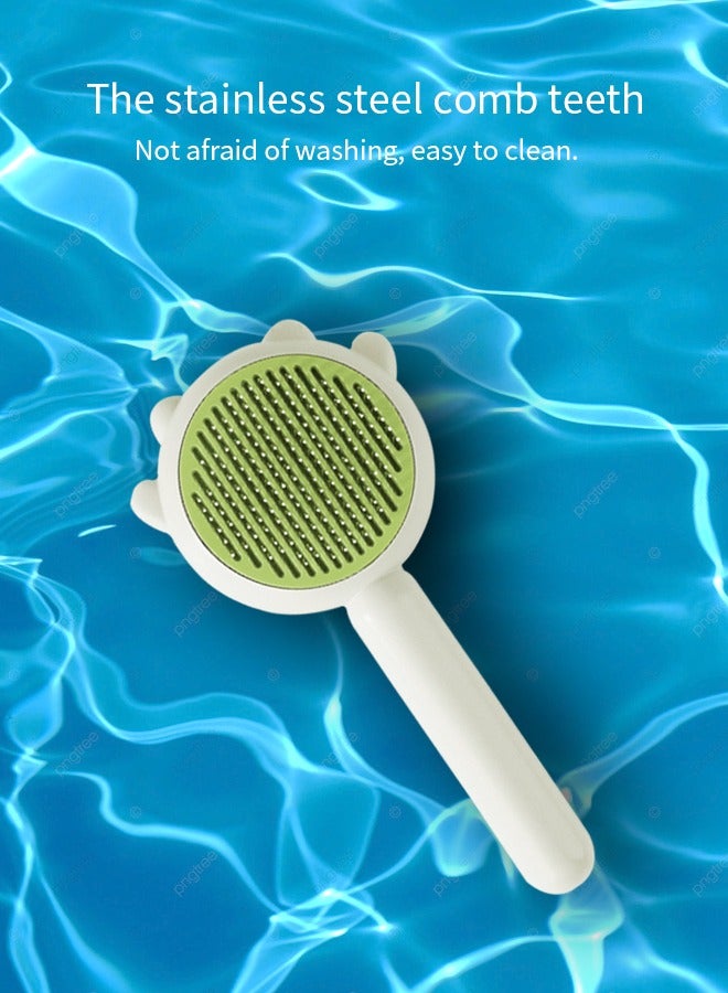 Generic Green Cat and Dog Needle Comb, A Special Tool for Combing Hair, Washable and Self-cleaning Comb - Image 2