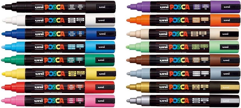 POSCA Paint Marker Pen - Pc-5M Extra Fine 1.8-2.5 Mm, 16 Colors - Image 5