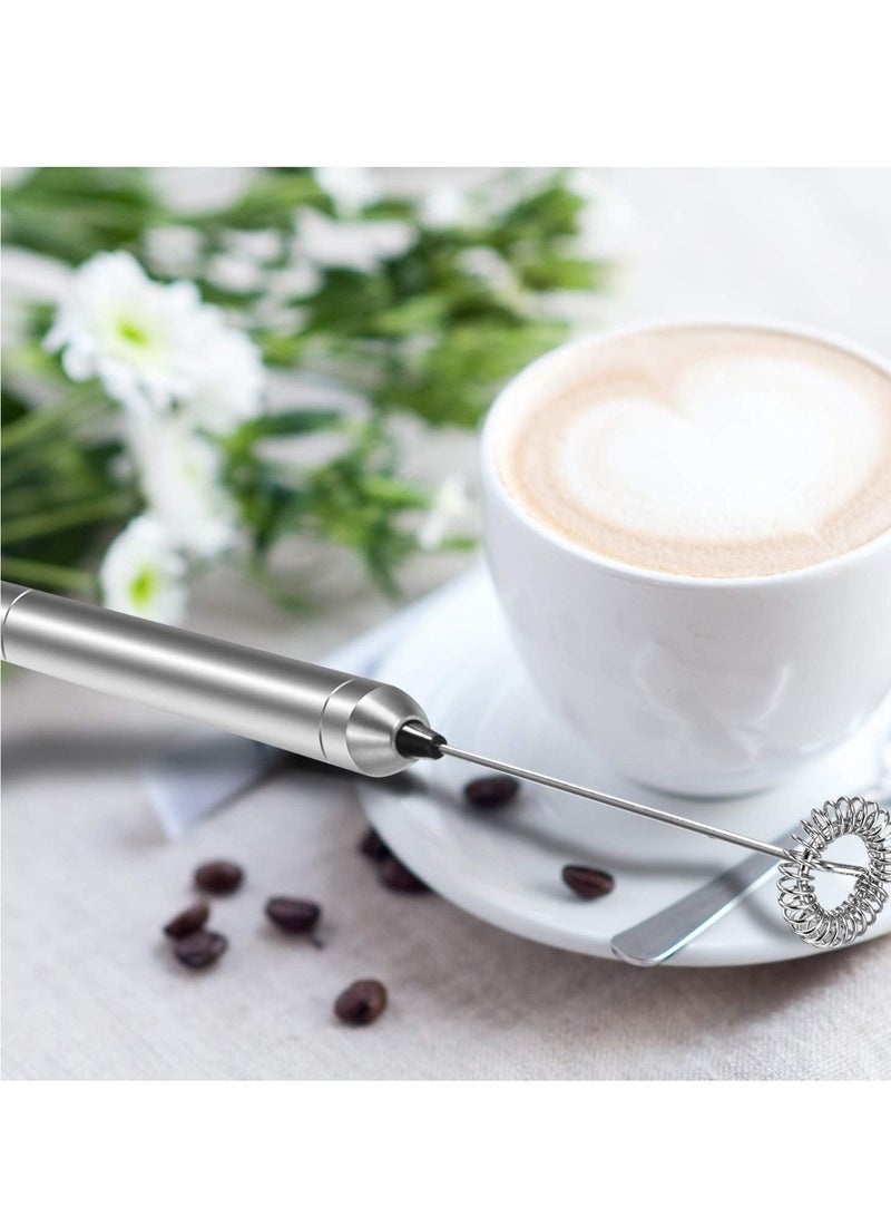 Cafelffe Milk Frother Handheld With a 350ml Milk Frothing Pitcher Electric Milk Foamer Portable Mini Mixer Machine Stainless Steel Coffee Stirrer Maker for Cappuccino, Latte - Image 2