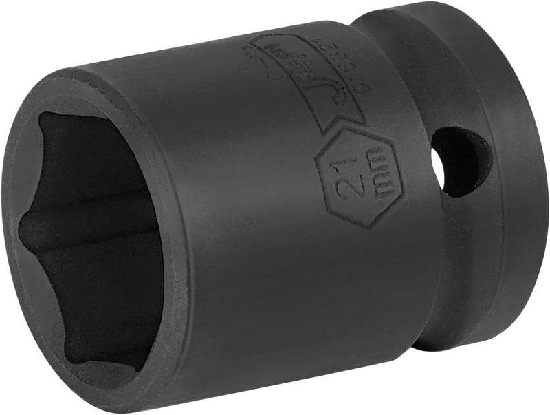 Jetech 1/2 Inch Drive 21mm Standard Impact Socket, Chrome Molybdenum Alloy Steel, 6-Point Design, Metric - Image 1