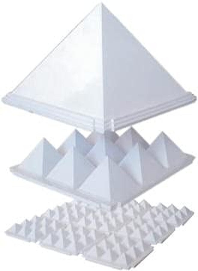 ANCS Acupressure vastu pyramid for home positive energy plastic white 4.5" 91 Pyramid (81+9+1) - Image 1