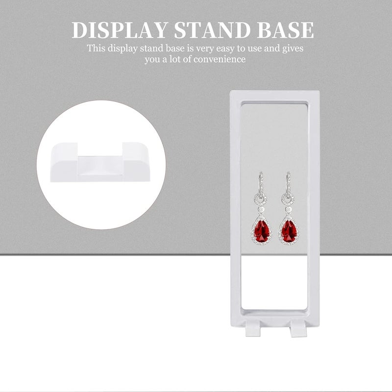 klarako 50pcs 3D Floating Display Case Bases Coin Chip Display Frame Stands Jewelry Pin Display Holder for Jewelry Organizer Box Displaying Pearls Medals Specimens White - Image 4