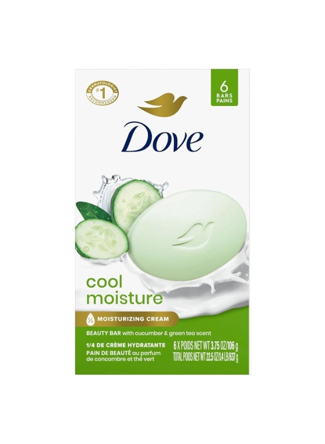 Dove Go Fresh Cool Moisture Beauty Bar with Cucumber & Green Tea Scent, 3.75 oz, 6 Bars - Image 2