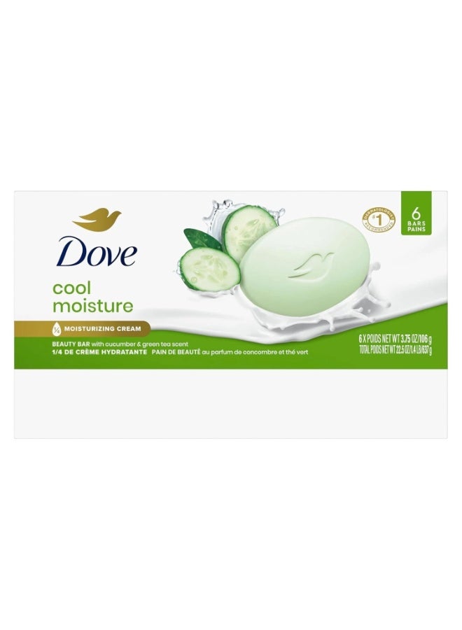 Dove Go Fresh Cool Moisture Beauty Bar with Cucumber & Green Tea Scent, 3.75 oz, 6 Bars - Image 3