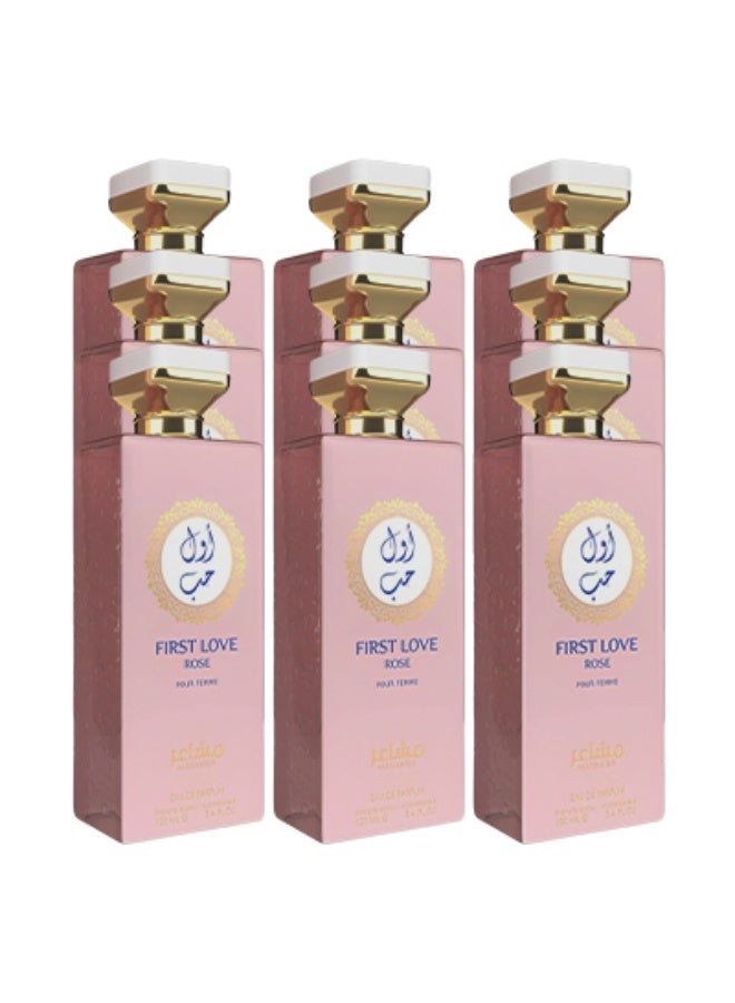 مشاعر 9 قطع عطر فيرست لوف روز للنساء 100 مل - Image 1