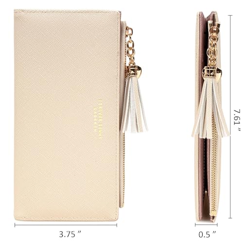 Valentoria Womens Wallet Cute Elegant Long Slim Card Holder Case Minimalist Coin Purse Thin Tassels Zip Clutch Wallets for Girls Ladies - Image 2