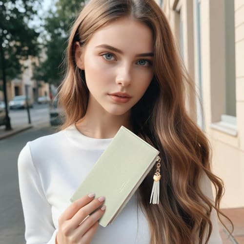 Valentoria Womens Wallet Cute Elegant Long Slim Card Holder Case Minimalist Coin Purse Thin Tassels Zip Clutch Wallets for Girls Ladies - Image 4