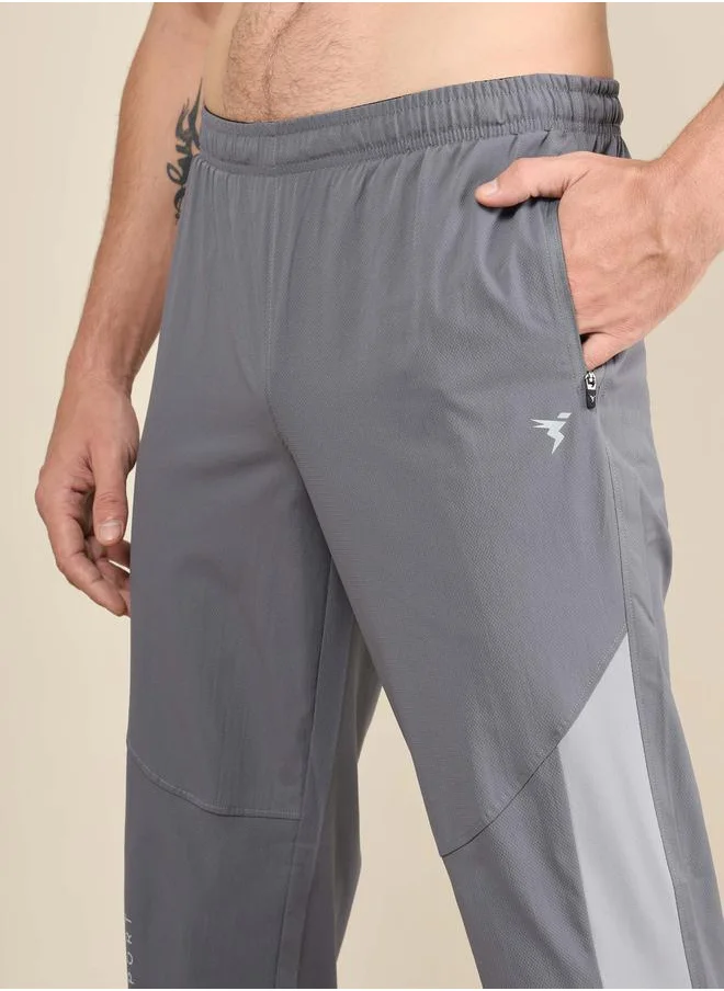 Technosport Color Block Slim Fit Sports Joggers with Technolite by Styli