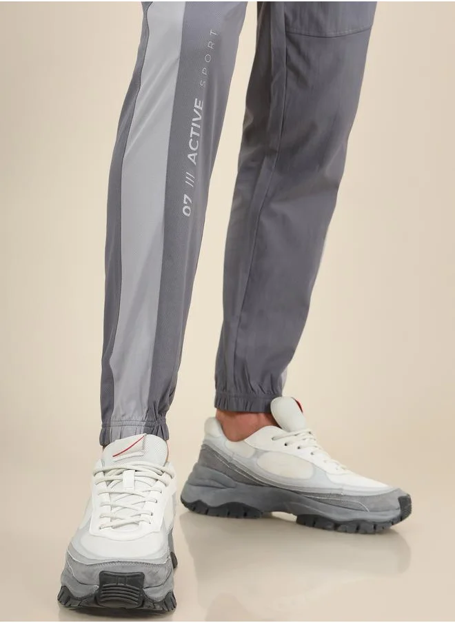 Technosport Color Block Slim Fit Sports Joggers with Technolite by Styli