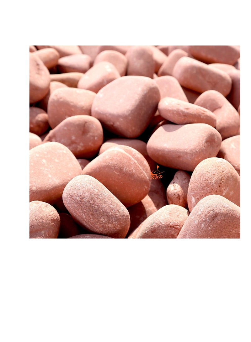 KNP Tumbled Red River Stone Natural Garden Material 3-5 cm 10kg - Image 1