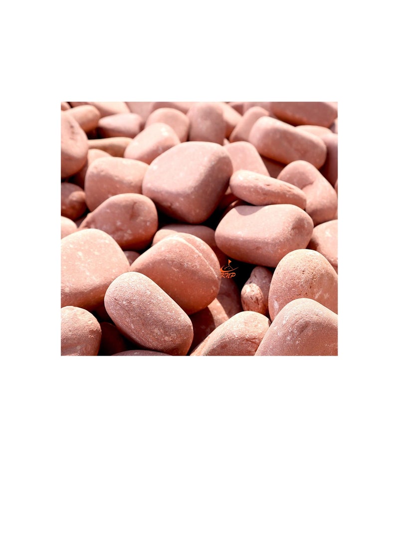 KNP Tumbled Red River Stone Natural Garden Material 3-5 cm 10kg - Image 3