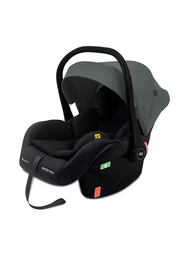 neobreez I-SACRO I-Size Infant Travel Portable Car Seat, Lightweight Baby Car Seat Carrier, Carry Cot, Includes Seat Reducer&Seat Wedge, 3 Point Harness, ECER129, Waterproof Canopy, Newborn to 15months, 13Kg, Group 0+