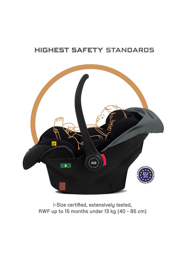 neobreez I-Sacro I-Size Infant Car Seat|Lightweight Baby Carrier Car Seat|Includes Seat Reducer & Seat Wedge, 3 Point Strap|Ece R129|Newborn To 15 Months|Waterproof Upf50+ Canopy  (13Kg, 40-85Cm)  - Image 2