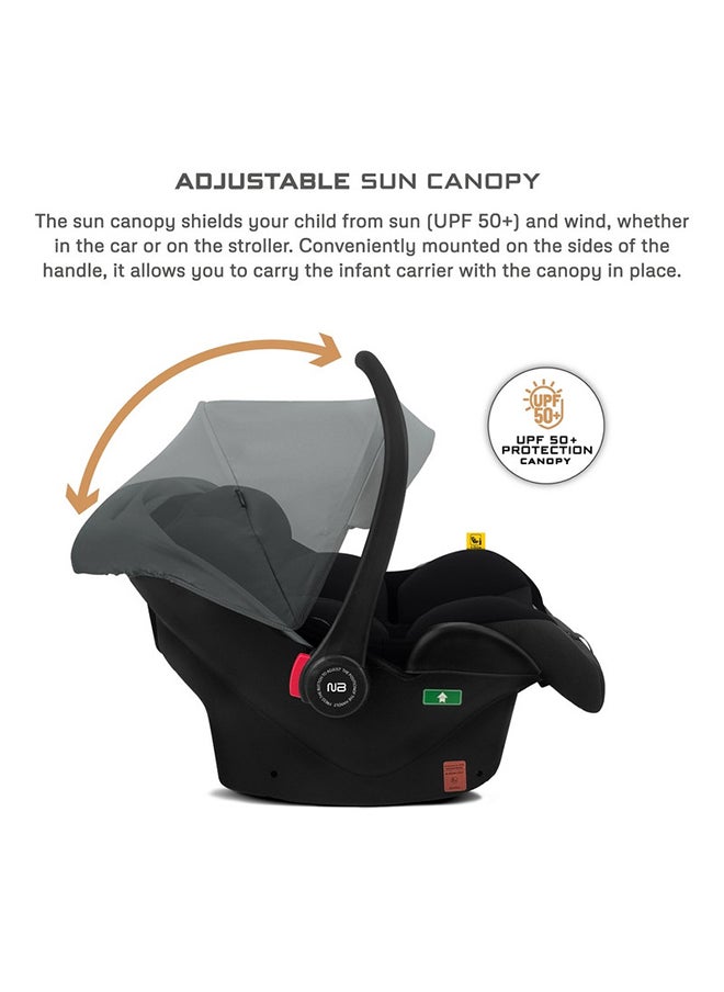 neobreez I-Sacro I-Size Infant Car Seat|Lightweight Baby Carrier Car Seat|Includes Seat Reducer & Seat Wedge, 3 Point Strap|Ece R129|Newborn To 15 Months|Waterproof Upf50+ Canopy  (13Kg, 40-85Cm)  - Image 5