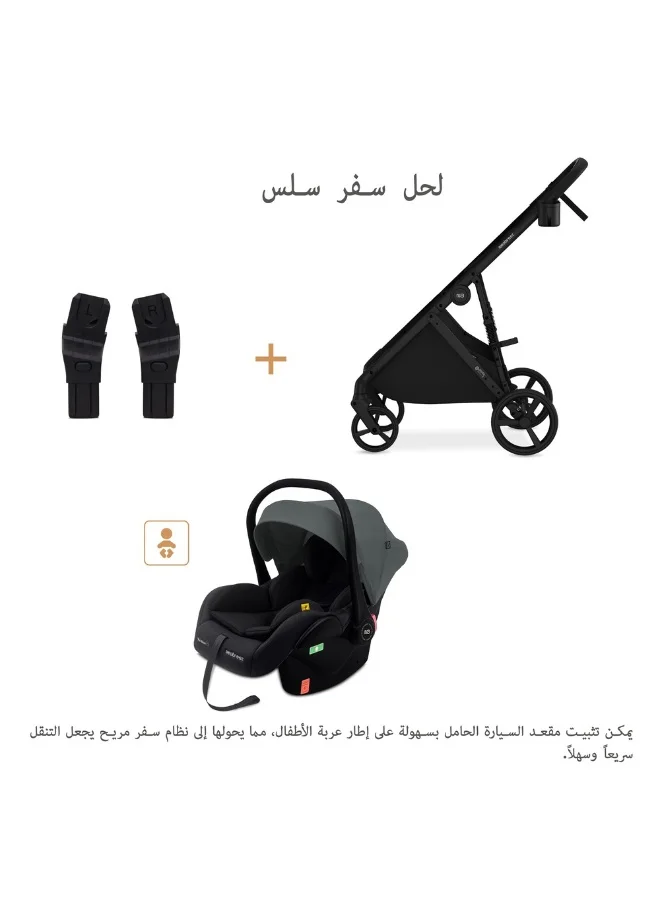 نيوبريز مقعد سيارة للأطفال آي-ساكرو آي-سايز للسفر، محمول، خفيف الوزن، حامل أطفال، سرير متنقل، يشمل مخفض مقعد ووتد مقعد، حزام ثلاثي النقاط، معتمد ، مظلة مقاومة للماء، من الولادة حتى  شهرًا،  كجم، المجموعة +