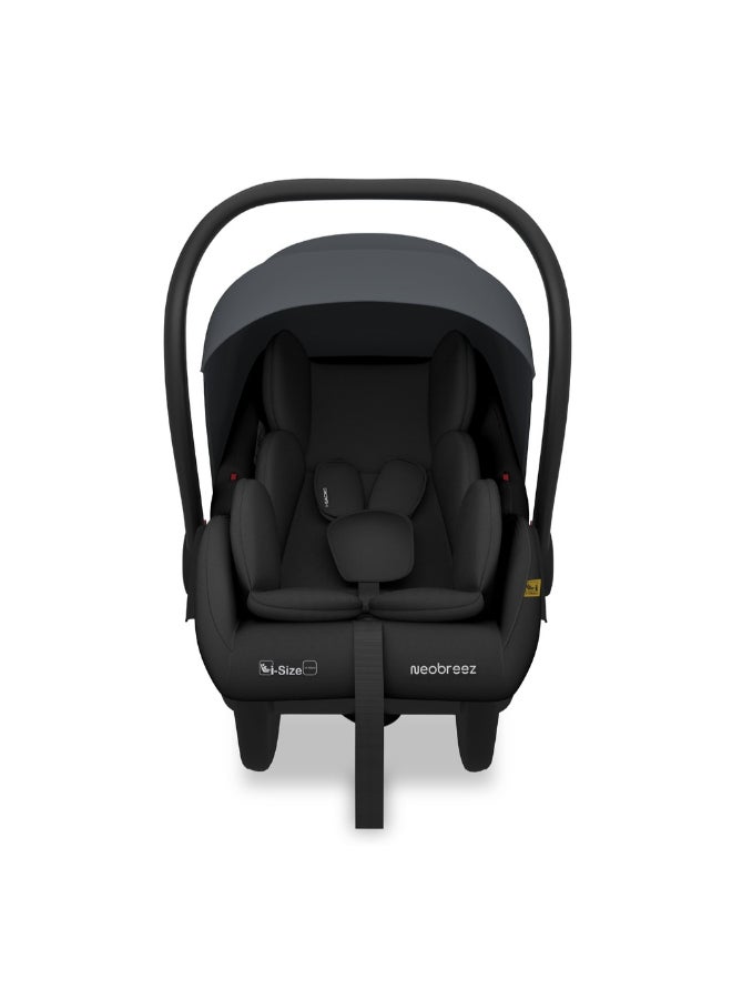 نيوبريز مقعد سيارة للأطفال آي-ساكرو آي-سايز للسفر، محمول، خفيف الوزن، حامل أطفال، سرير متنقل، يشمل مخفض مقعد ووتد مقعد، حزام ثلاثي النقاط، معتمد ، مظلة مقاومة للماء، من الولادة حتى  شهرًا،  كجم، المجموعة + - Image 1