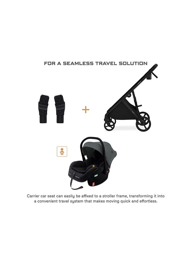 نيوبريز مقعد سيارة للأطفال آي-ساكرو آي-سايز للسفر، محمول، خفيف الوزن، حامل أطفال، سرير متنقل، يشمل مخفض مقعد ووتد مقعد، حزام ثلاثي النقاط، معتمد ، مظلة مقاومة للماء، من الولادة حتى  شهرًا،  كجم، المجموعة + - Image 4