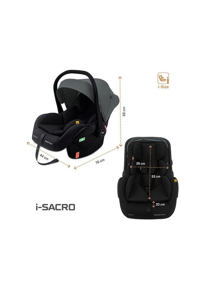 نيوبريز مقعد سيارة للأطفال آي-ساكرو آي-سايز للسفر، محمول، خفيف الوزن، حامل أطفال، سرير متنقل، يشمل مخفض مقعد ووتد مقعد، حزام ثلاثي النقاط، معتمد ، مظلة مقاومة للماء، من الولادة حتى  شهرًا،  كجم، المجموعة + - Image 5
