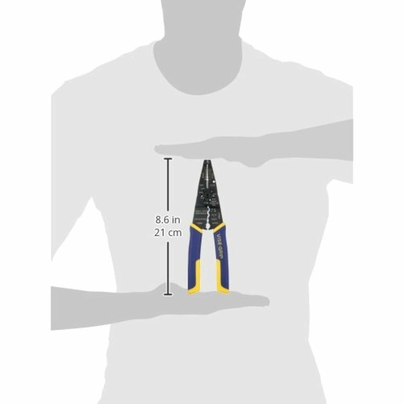 IRWIN VISE-GRIP Wire Stripper, 8 inch, Cuts 10-22 AWG, Plier Style Nose, ProTouch Grip for Maximum Comfort (2078309) - Image 4