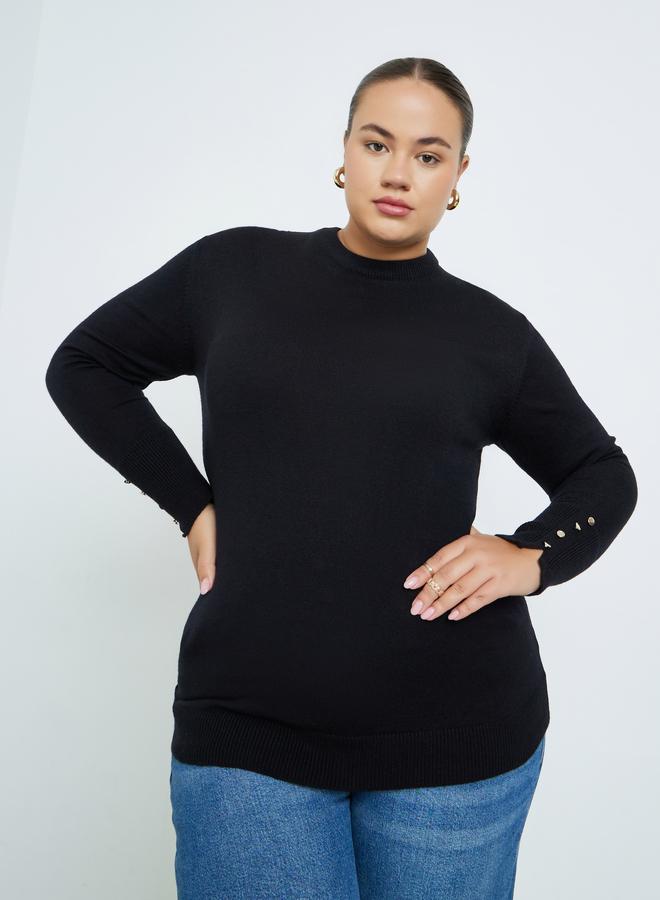 Styli Plus Size Slim Fit Knit Sweater - Image 3